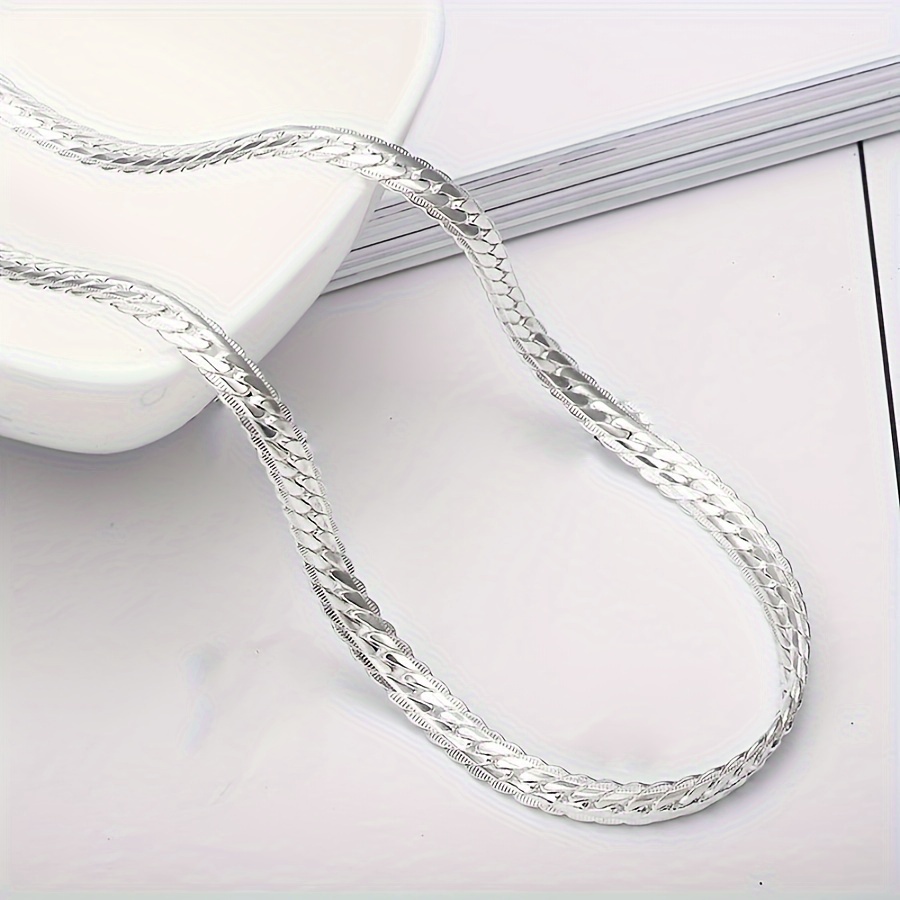 

925 Sterling Silver Luxury Necklace Chain, 50cm/ 20in, Suitable For Women And Men, Fashion, Wedding, And Engagement Jewelry