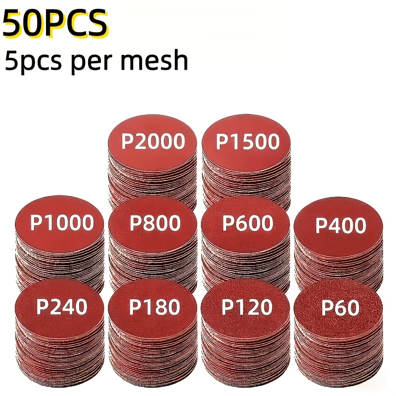 TEMU Juego de 50/80/150 hojas de de 5.08 cm - 60-2000, kit de duradero para el hogar, para carpintería, metal, automoción, muebles, artesanía en