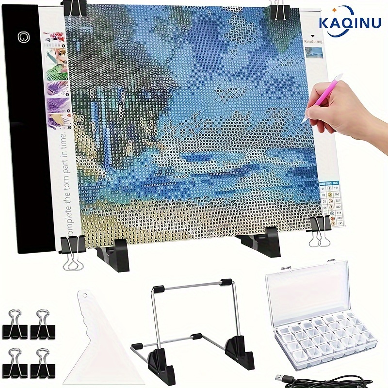 

A4 Light Board For Painting Kits, Usb Powered Light Pad, Light Board Kit, Adjustable With Detachable Stand And Clips With Diamond Painting Tools