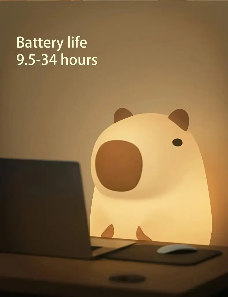 1 capibala night light tap to turn bedside lamp with usb cable sleep companion timer function bedroom decorative gift Product details 1