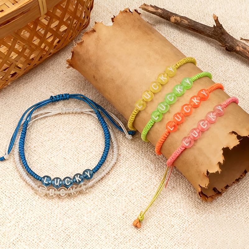 Custom Simple Personalized Bracelet with Transparent Letter Beads