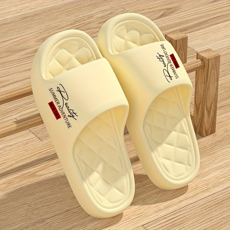 Women's Lightweight Slip-On EVA Slippers - Non-Slip Indoor House Shoes with Cushioned Comfort, Soft Beige Casual Design for All-Season Home Use, Cute Slippers, Durable Slipresistant Sole