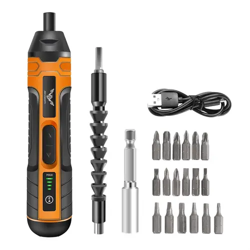 20pcs 105pcs 3 6v electric screwdriver usb rechargeable straight handle screwdriver lightweight design versatile accessory for projects maintenance and repair