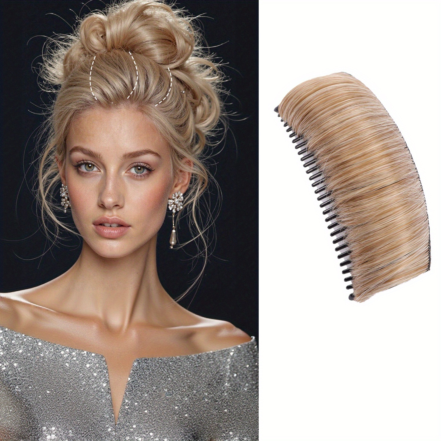 Pompadour Top Knot Hairpiece For Hairstyles, Heat-resistant Synthetic Wig For Daily Wear And Halloween Parties