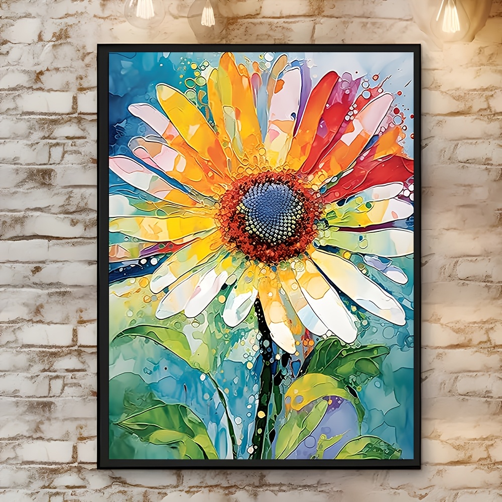 

Room Decor 1pc Diy Paint By Numbers Kit For Adults, 12x16in Acrylic Flower Canvas With Brushes & , Home , & Creative - Vibrant Sunflower Design