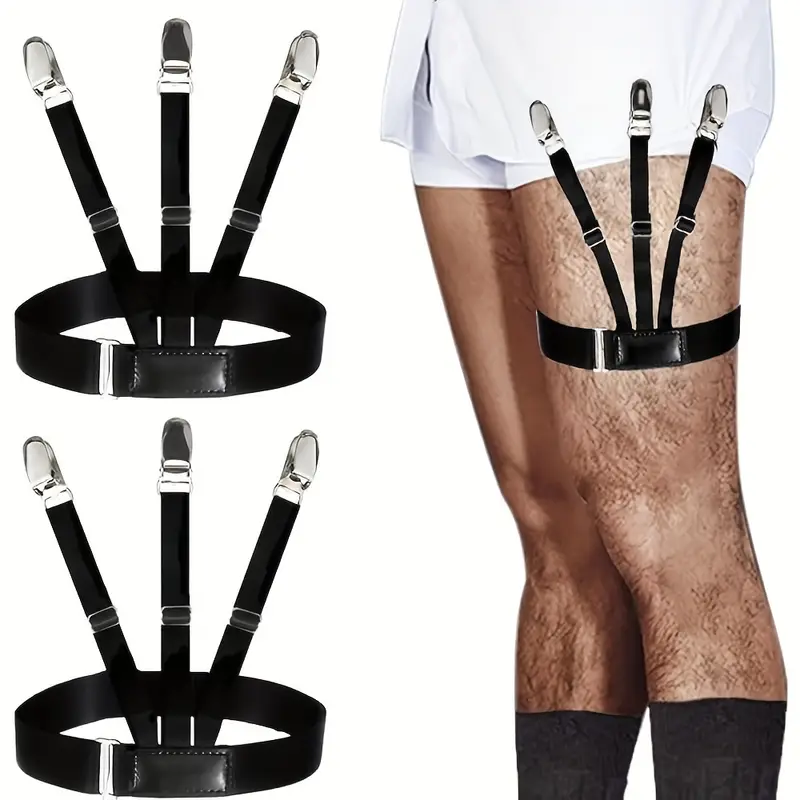 2pcs mens shirt stays adjustable elastic shirt garters - Temu 2pcs mens shirt stays adjustable elastic shirt garters - Temu