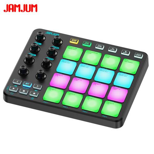 midi controller pad/ pad con rgb-led-pad - compatibile per pz/mobile/tablet, mixer dj portatile per performance live, daw e app mobili, per