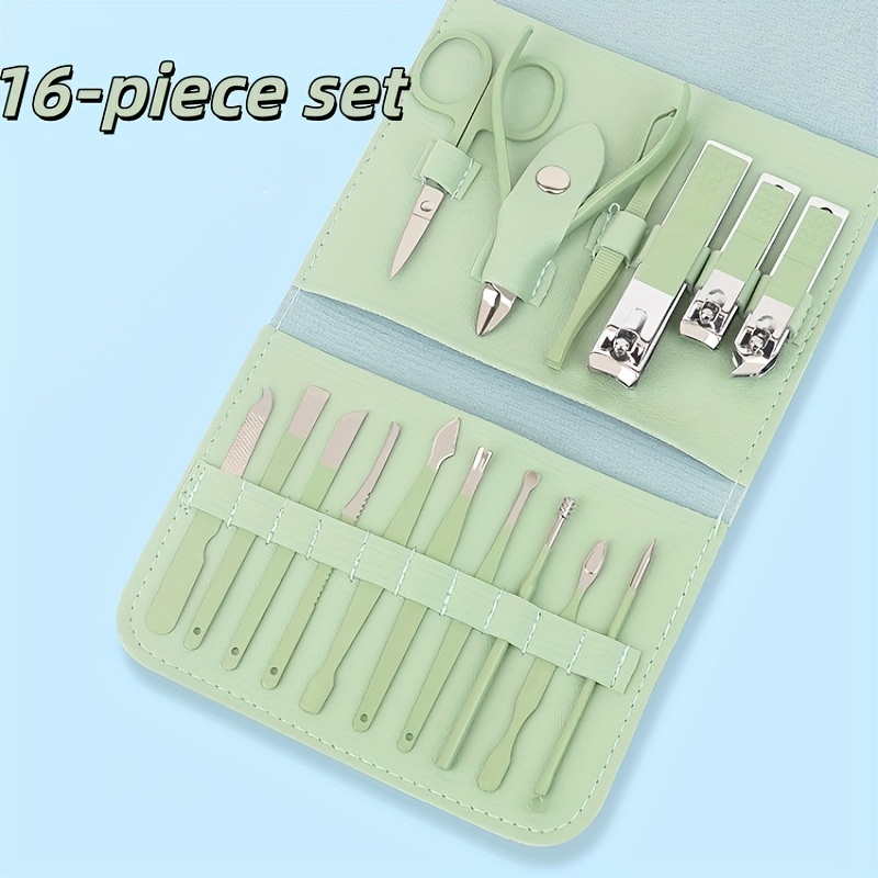 TEMU Professional Manicure And Pedicure Set, Stainless Steel Nail Clipper Set, Facial, Nail And Toe Trimming Tools, Household Items.