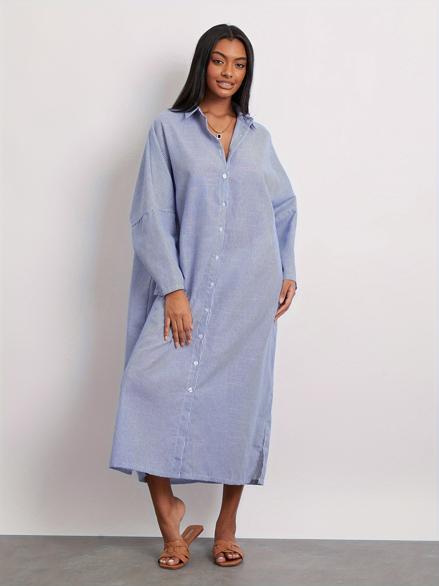 princess polly baby blue dress womens light blue striped shirt dress long sleeve turn