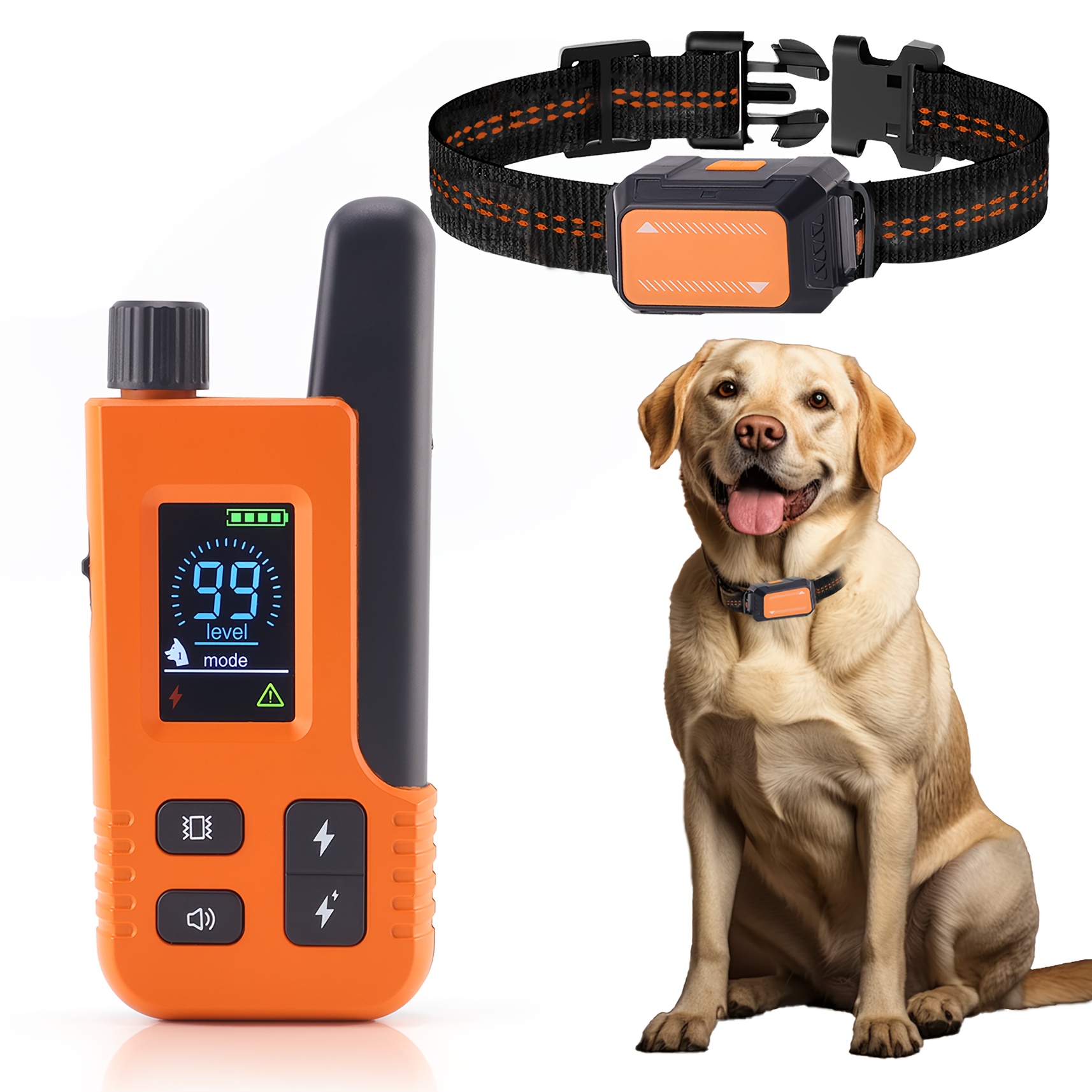 Professional Dog Training Collar with 609.6meter Remote Control - Suitable for Small, Medium & Large Dogs (2.27-68.04 KG) USB Rechargeable     (Buzzer, Vibration, Static, Super Static) - Remote Training for Yard & Field