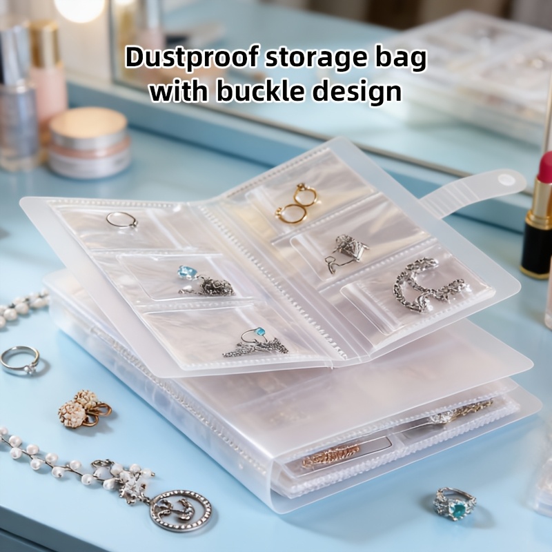 1pc portable jewelry storage book   easy to carry durable material travel organizer perfect gift for jewelry lovers polyvinyl chloride rectangle shape   brand jewelry rolls Product details 2