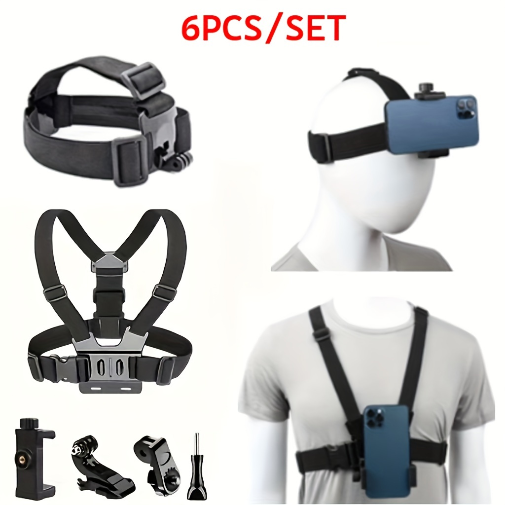 Conjunto de Acessórios para Câmera Esportiva de 6 Peças: 