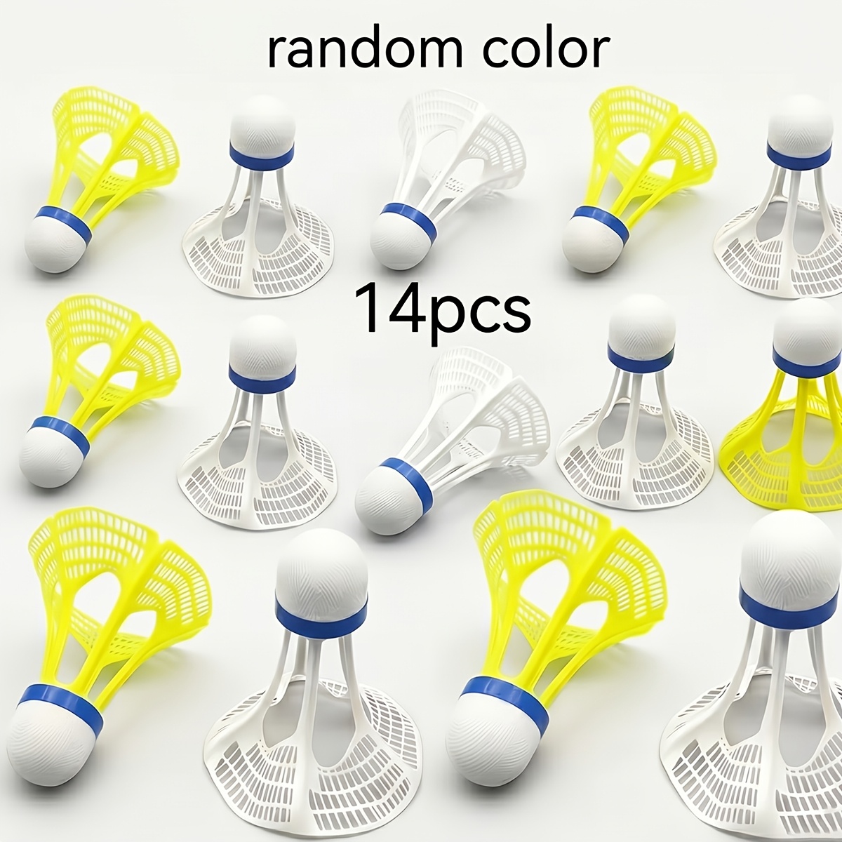 Image of Random 14pcs Colored Wind-resistant Nylon Material Badminton Shuttles, Designed To Resist Wind And Impact, Suitable For Outdoor Badminton Practice And Sports