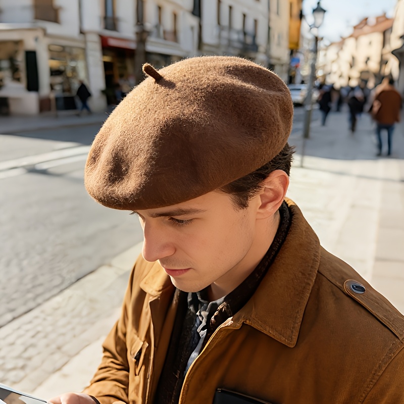 wool beret a beanie suitable for   men and women featuring an unhooded design french style   style and artist style