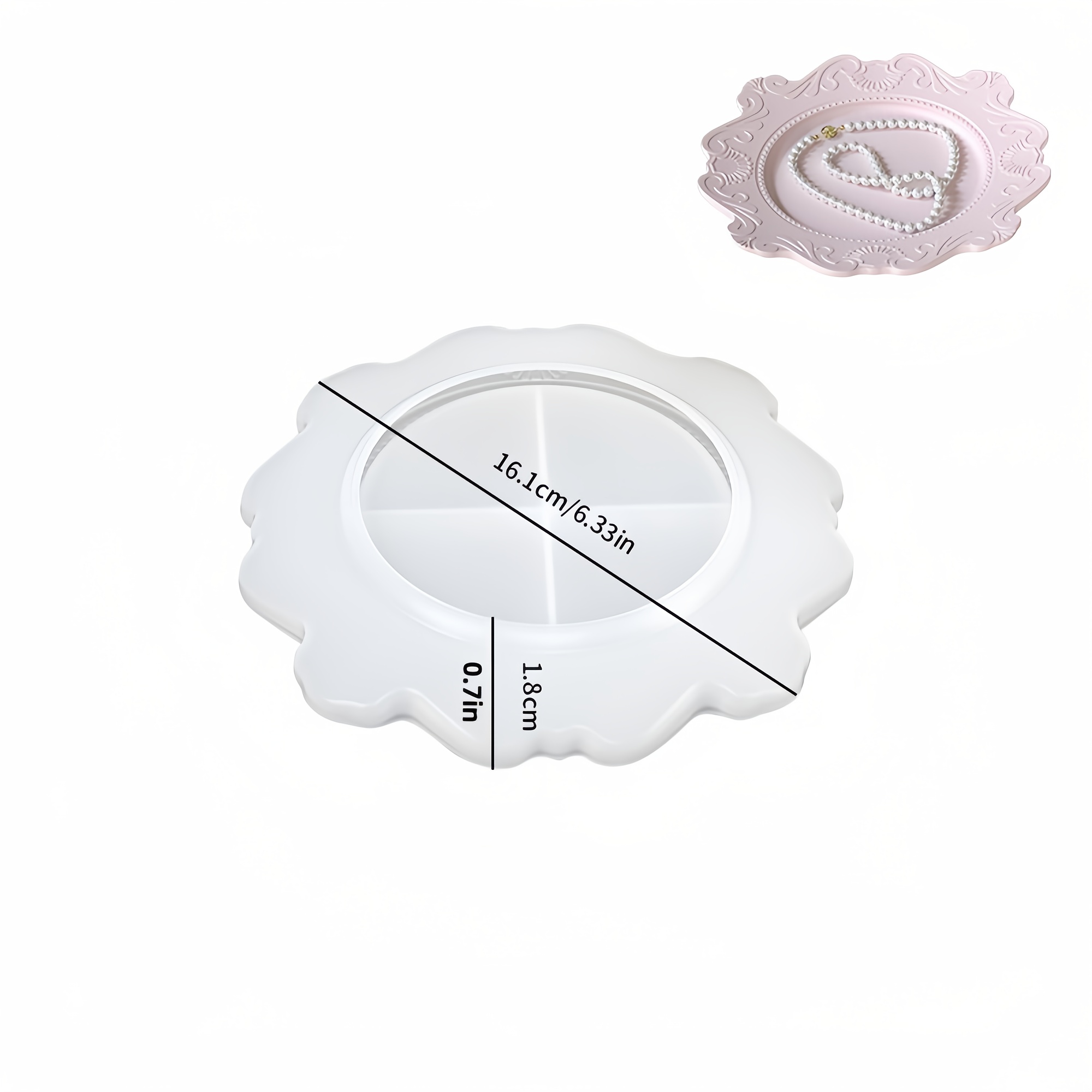 E-shop Retro-Abtropfschale Silikonform, Ring Geschirr Silikonform, geeignet für Gips, Beton und Harzhandwerk, Vasen und dekorative Ornamente,