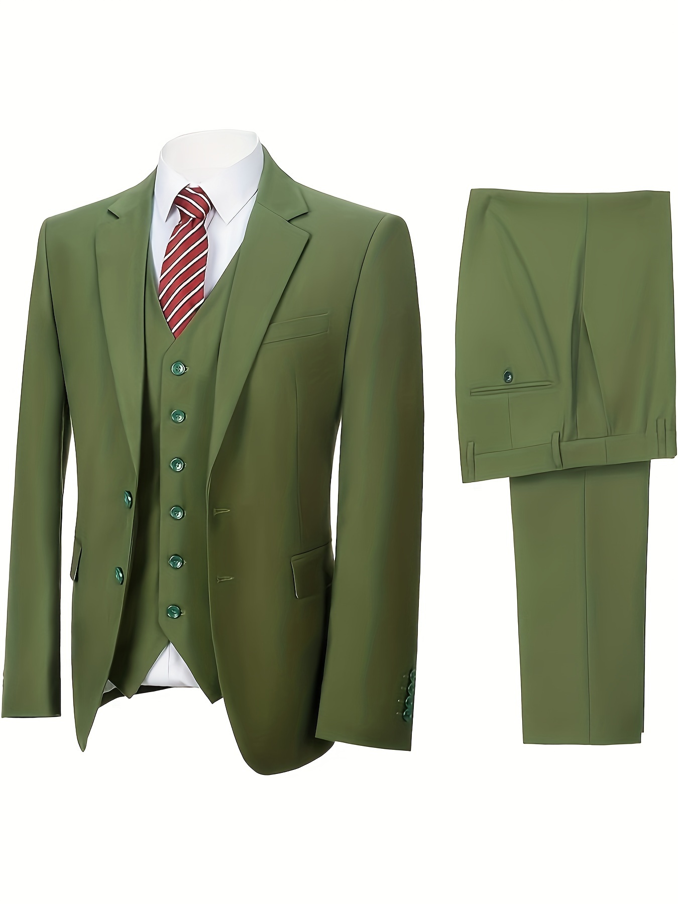 Traje de negocios para hombre, piezas, con de muesca formal para  pantalones de novio, chaleco de esmoquin, trajes de esmoquin