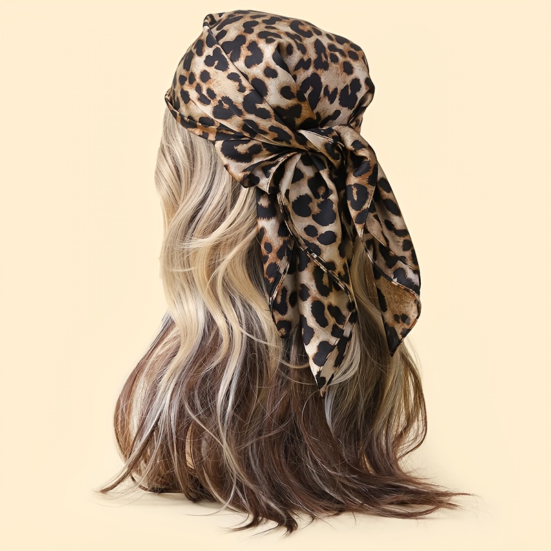 E-shop Klassisches Rust Leopard Print Leichtes Atmungsaktives Material Damen Kopftuch Schal für Alle Jahreszeiten