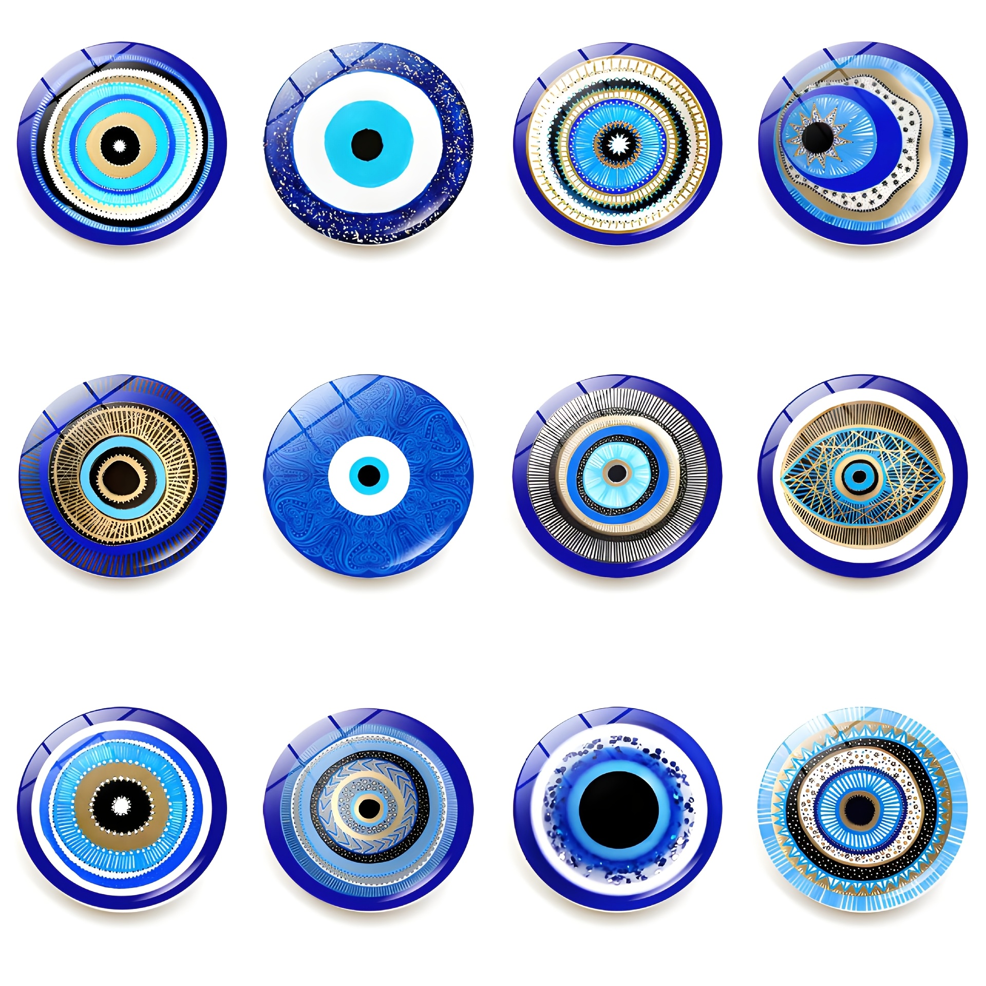 TEMU Aimant de réfrigérateur à motif d'œil série bleue, aimant de frigo magnétique souple, autocollant pour blanc à motif vintage avec aimant,