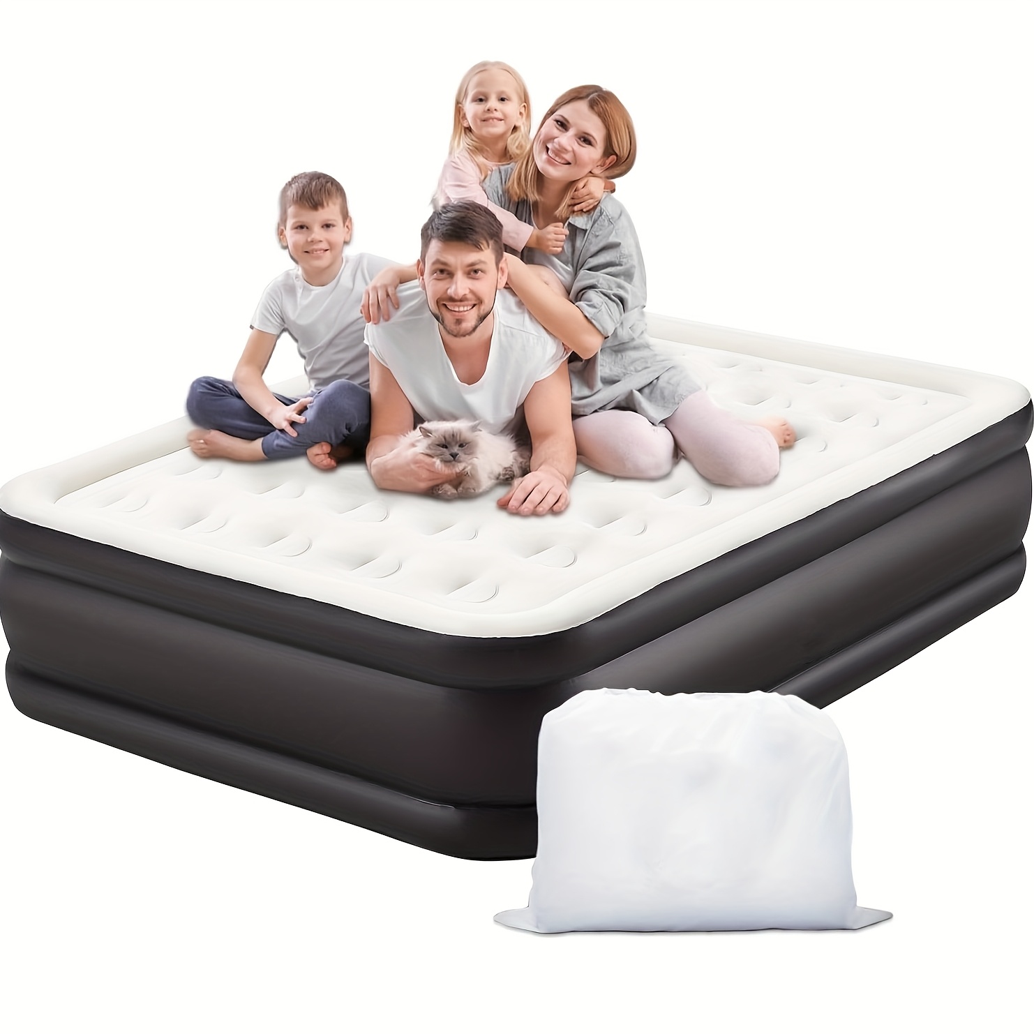 TEMU 2025 Upgraded Air Mattress Inflatable Mattress Self Inflatable In 3 Minutes, Air Bed For Camping &guest Bed, Durable&portable