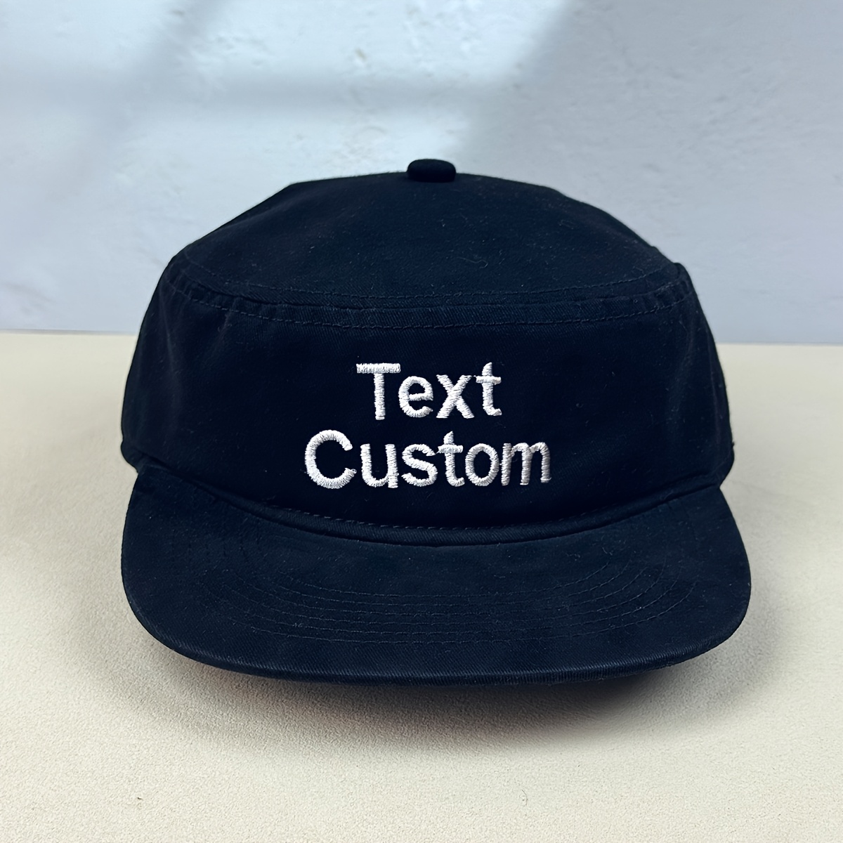 TEMU A Customized Baseball With Embroidered Text And A Flat Brim Design