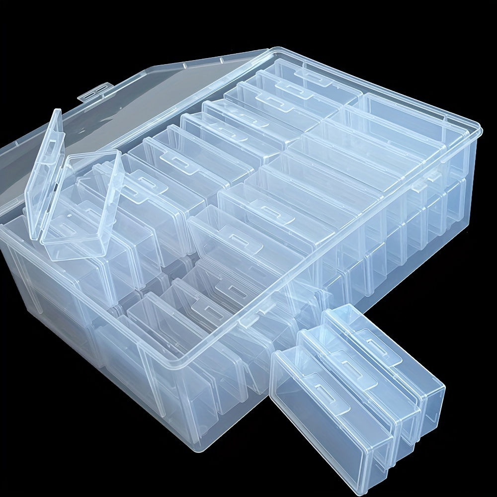 

48-grid Transparent Plastic Organizer Box - Multipurpose Craft, Jewelry, And Small Tools Storage, , Lightweight, With Secure Latch Closure