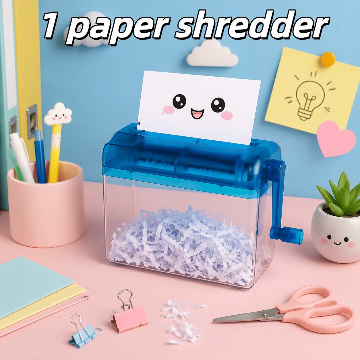 TEMU Manual Mini Paper , Portable Hand Crank A6 Document With 50.72oz Waste Bin, Small Desktop Paper Cutter Tool For Home, Office& School