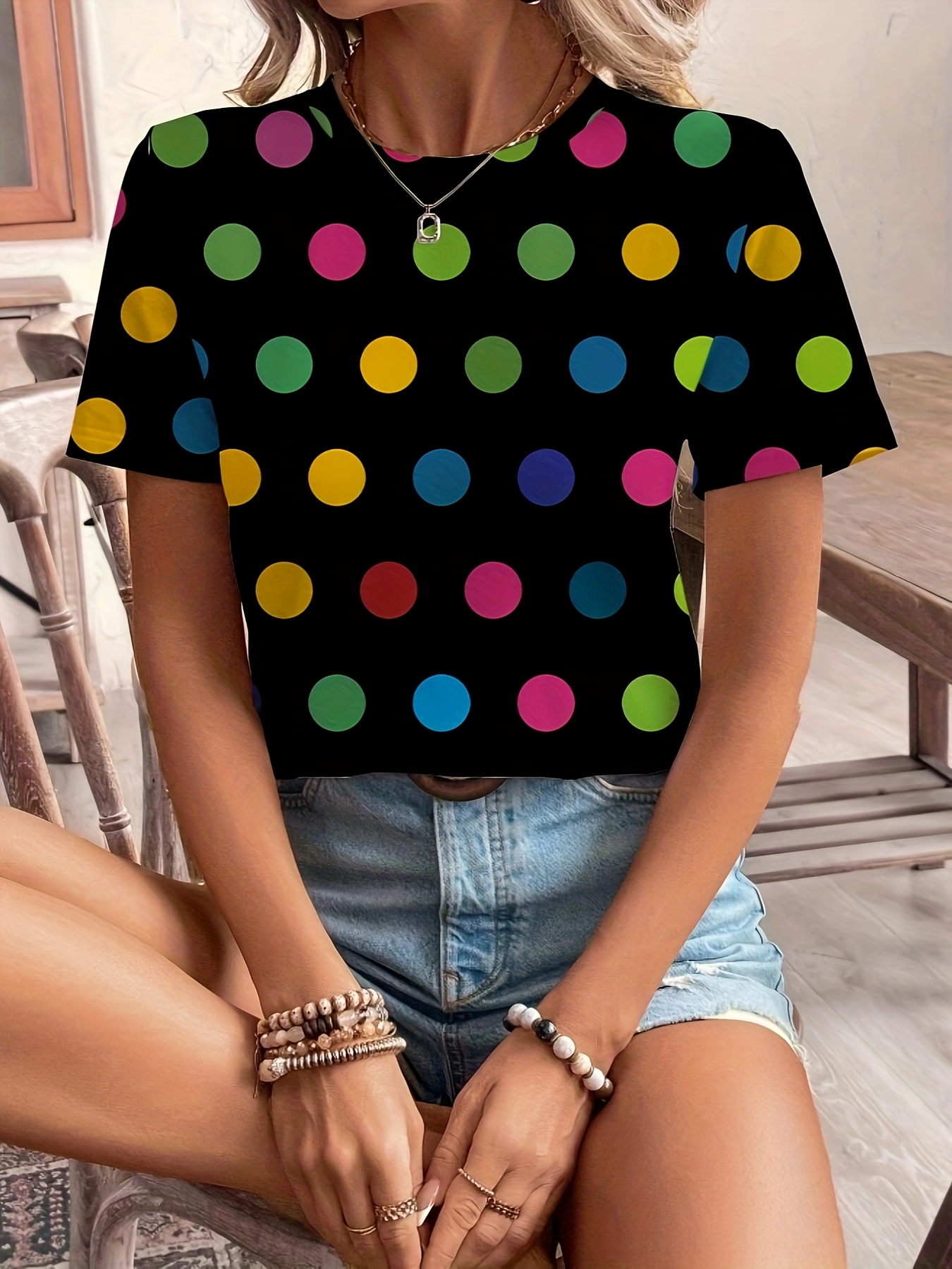 camiseta casual elegante estampado mujer manga corta Temu Guatemala