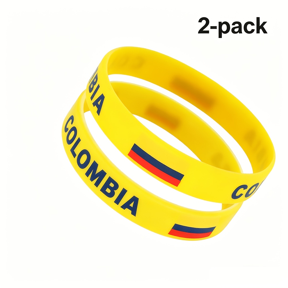 TEMU Ensemble de 2 pièces - Bracelet de poignet de football, Bangle unisexe décontracté, Accessoire Colombie | Bracelet de poignet, Bijou de style