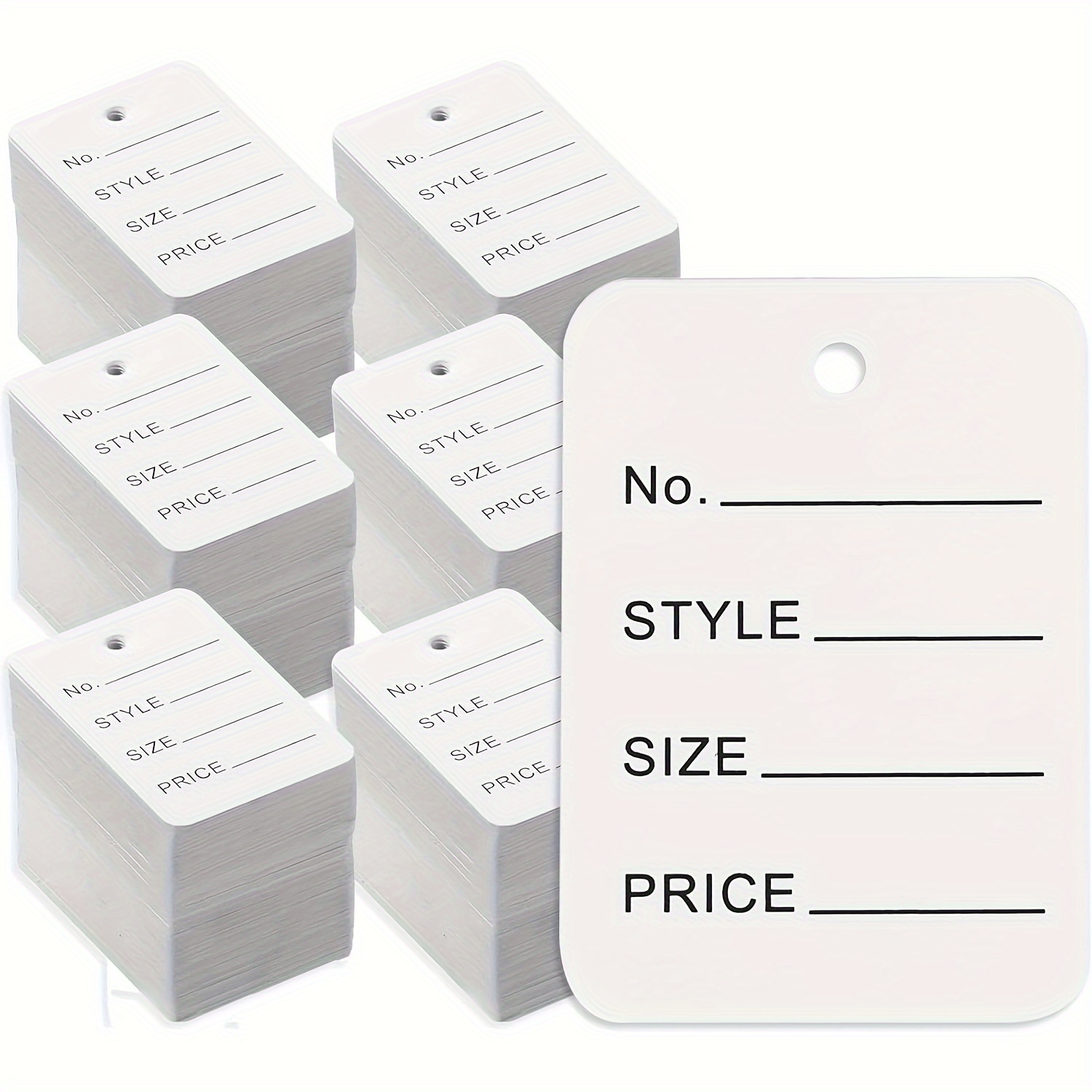 

500pcs Blank Price Tags For Clothing, Shoes, Hats & Jewelry - 1.94" X 1.38" White Paper Labels With Box Packaging