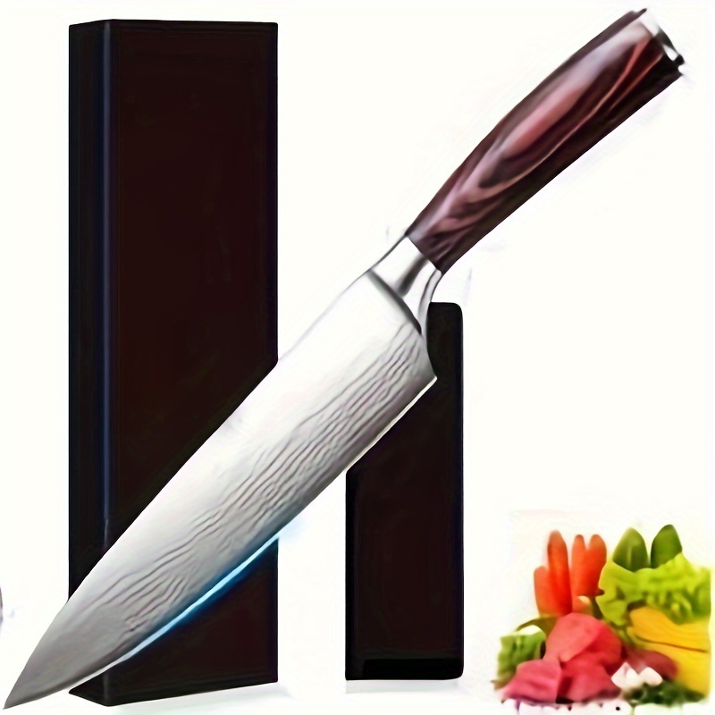 

1pc Dining Knife - Ergonomic Wooden Steel Meat Cutting Knife, Chinese Knife, 7- 9cr18mov Steel , Suitable For Household And Restaurants