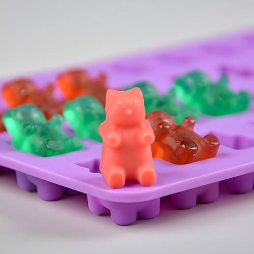 50 bear shaped silicone bakeware mold silicone bakeware mold 1 food grade 5ml dropper purple
