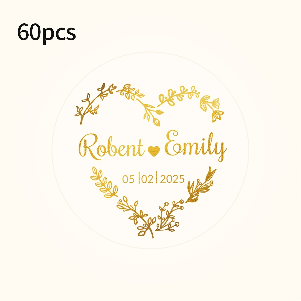 Image of 30/60pcs Custom Stickers, Wedding Stickers, Customized Name Tag Stickers, Wedding Shower Stickers, Label Stickers, Personalized Stickers, Transparent Stickers, Customizable Name Stickers