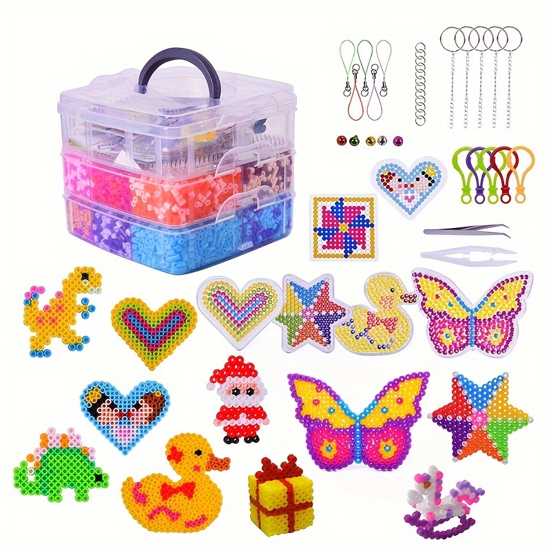 

9600 Pieces 5mm 3d Craft Kit With 24 Colors - Includes Storage Box, Plates, Tweezers, Ironing Paper, Guide - Making , Handmade Gifts, And Holiday Presents