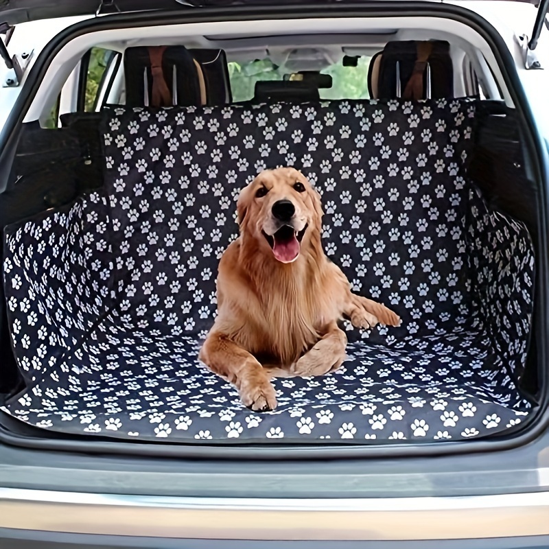 

1pc, Oxford Cloth Pet Car Trunk Mat, Dog Paw Print, Full Coverage Seat Cushion, Anti-slip, Durable, Dirt-proof, For Vehicle Protection