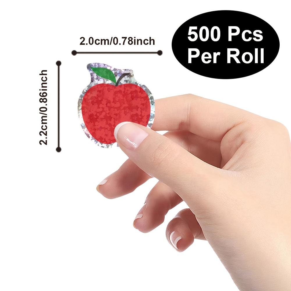 TEMU 500pcs/roll Laser Colored Stickers Labels Sealing Stickers Suitable For Office Decoration, Office Labels, Envelope Sealing, Party Decorations,