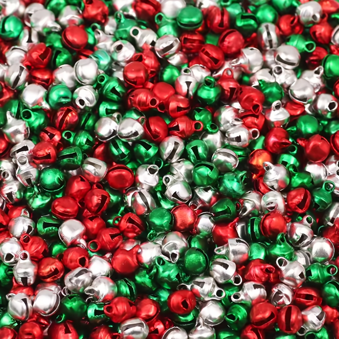TEMU 300/150/75 pz 6/8/10mm Colori , , , Verde, Campana, Ciondolo Fai da Te, Gioielli, Decorazione, Festa Natalizia