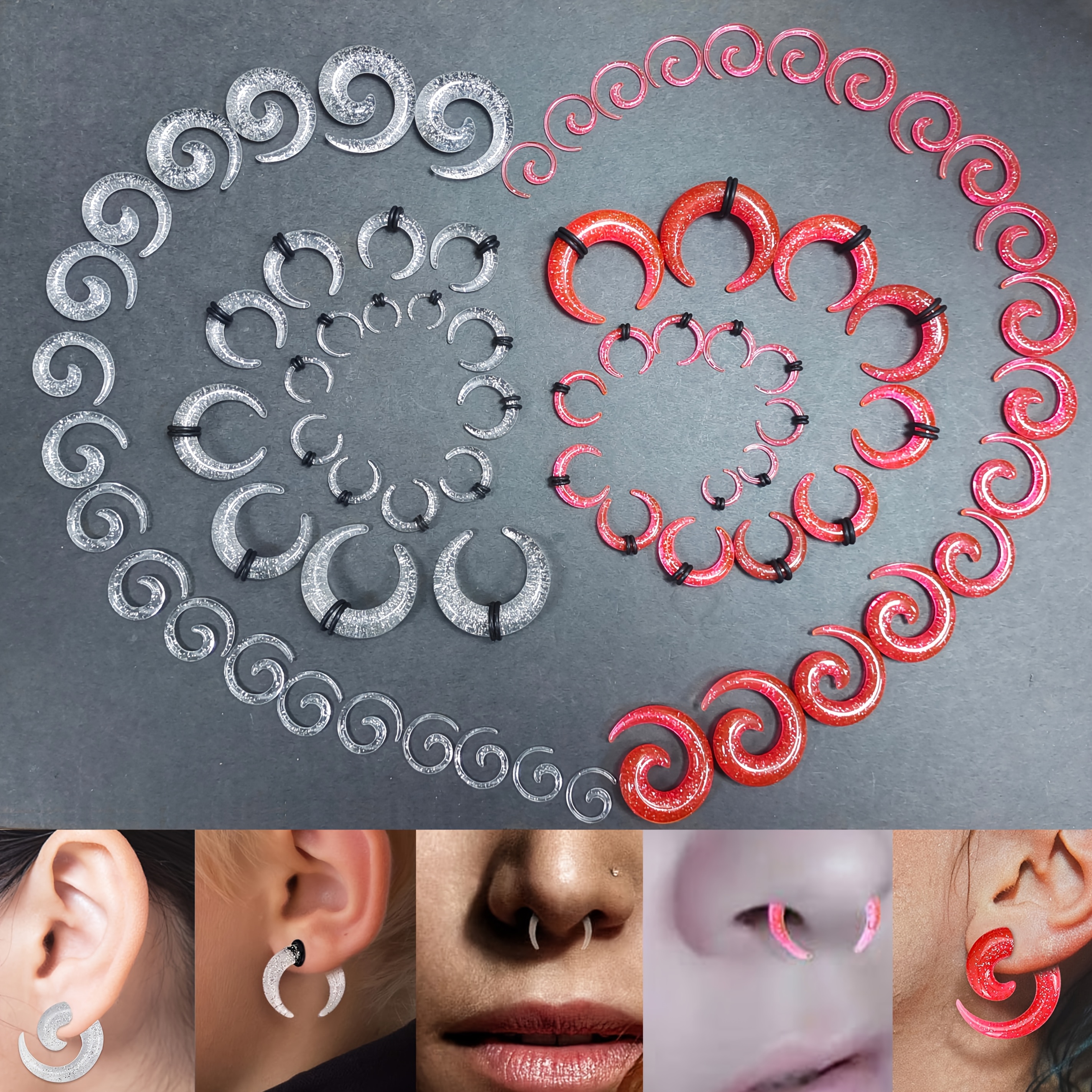 

36pcs Acrylic Ear Stretching Kit - 14g To 00g Gauges, Fashion For Men