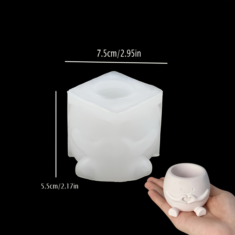 TEMU Stampi in silicone resina | Simpatici stampi in silicone a forma di cuore con vaso di fiori | Stampi per vasi | Stampi per portacandele | Stampi