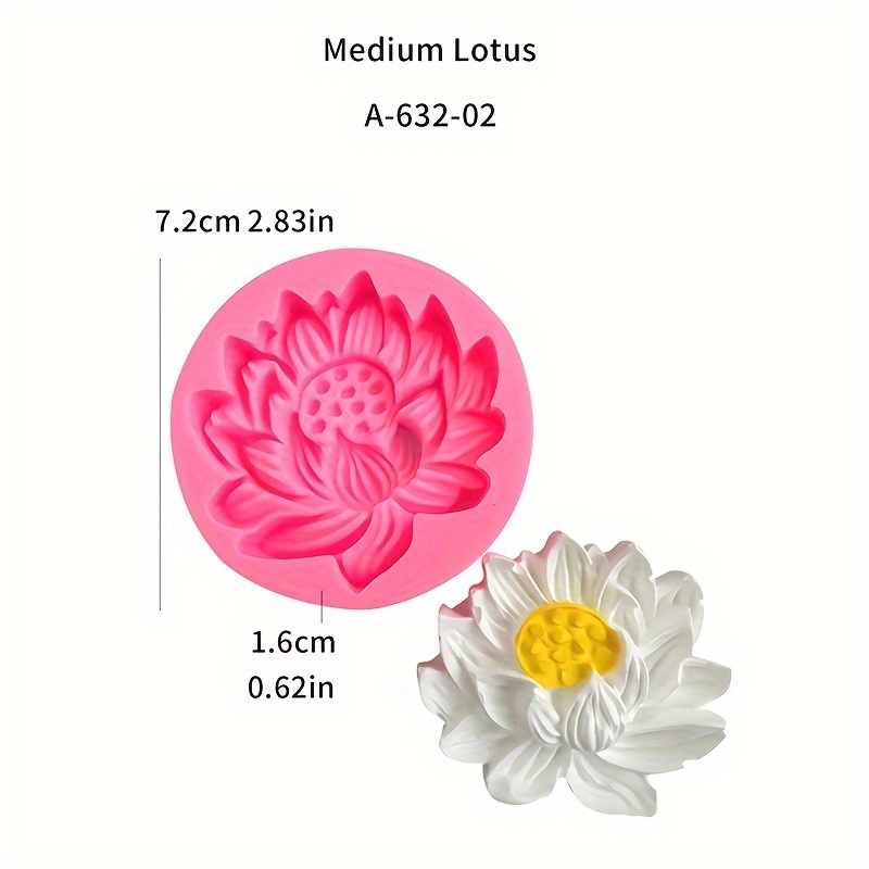 1pc, Lotus Large, Medium, Small Silicone Mold, Lotus Chocolate Flip Sugar Aromatherapy Candle Soap Decorative Mold