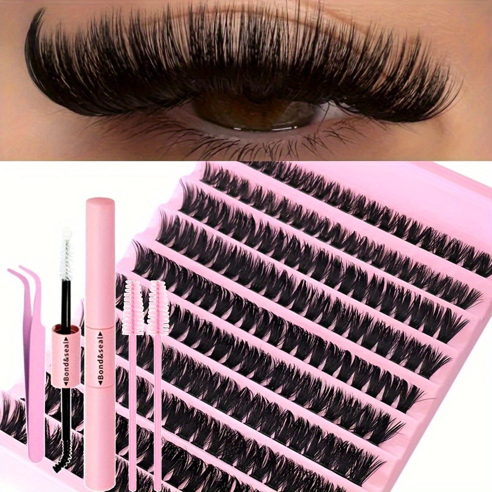 200pcs cluster lashes 8 16mm eyelash clusters kit tweezers lash   lash brush 40d 80d   waterproof   mink lashes for all eye shapes soft comfortable 3d effect for daily wear parties