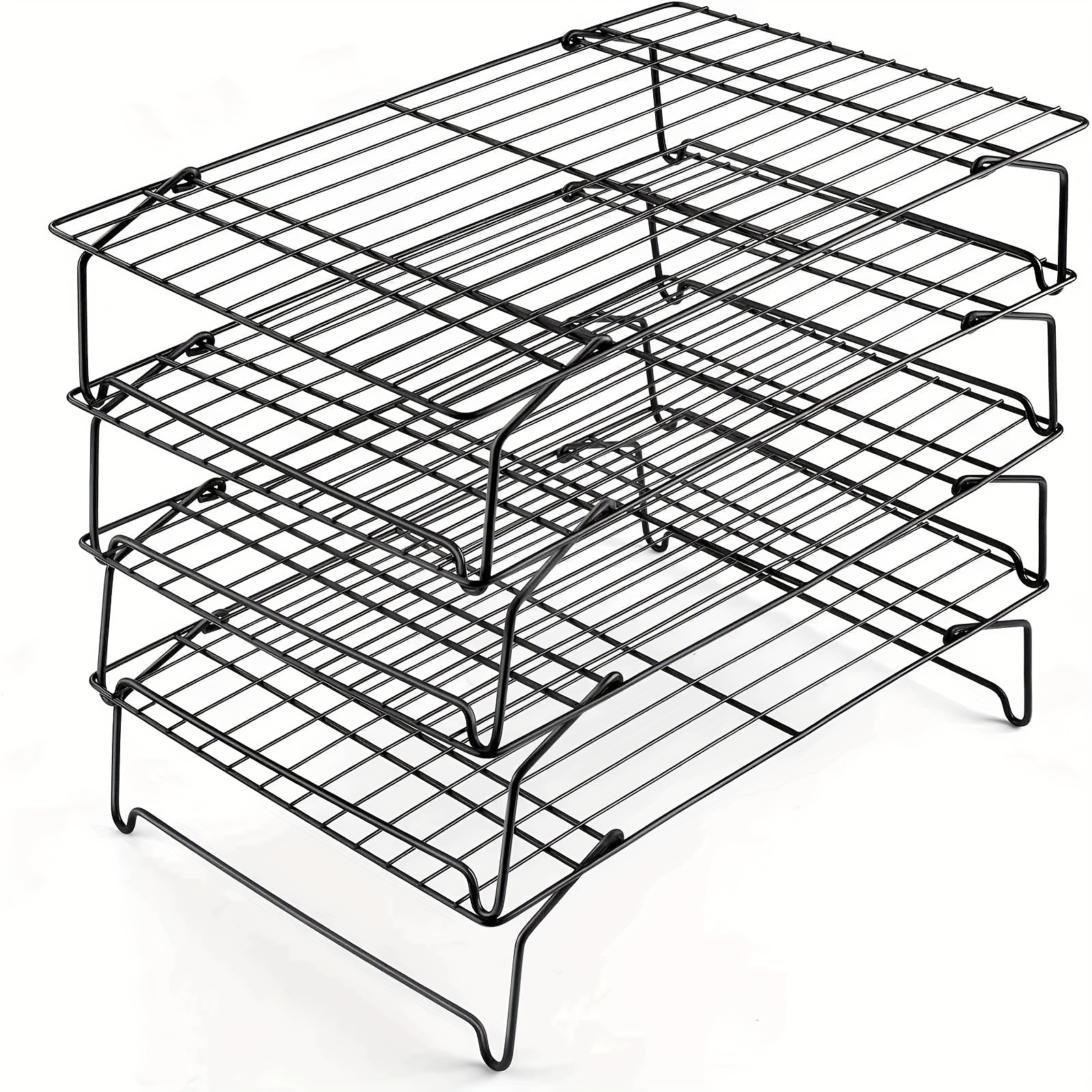 TEMU A Versatile 4-tier Collapsible Cooling Rack, Perfect For Baking And Cooking. This Stackable Wire Rack Features Adjustable Designs For Settings