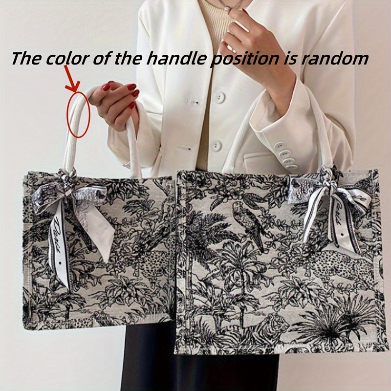 TEMU 1pc Retro Floral Pattern Handbag, Luxury Satchel, Fashionable Women' Use Bag