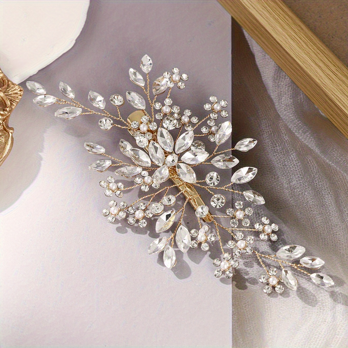 TEMU Pince à cheveux de Noël colorée avec strass, mode main, accessoire photo pour toutes les occasions