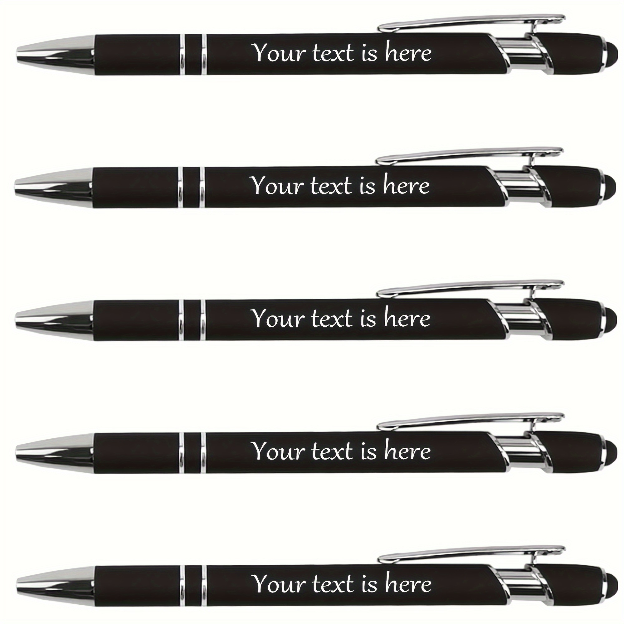 

5pcs, Personalized Text Custom Metal Pen Out Of Touch Screen Pen, Women And Men Gift Pen, Company Name Custom Pen, Mother And Father's Day Gift, Father's Birthday Gift