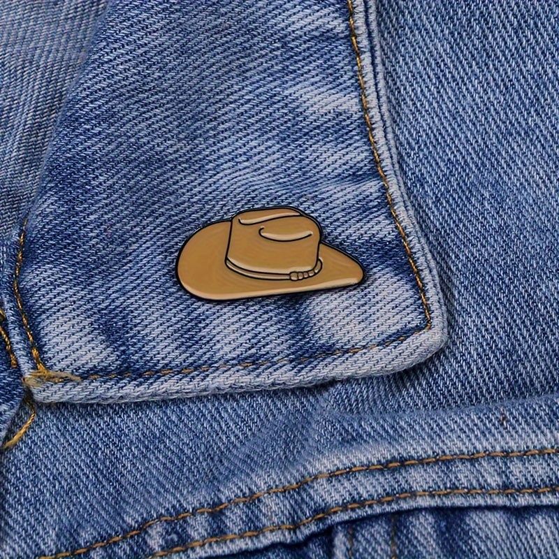 

Funny Cowboy Hat Enamel Pin - Zinc Alloy Cartoon Brooch Lapel Badge, Perfect Gift