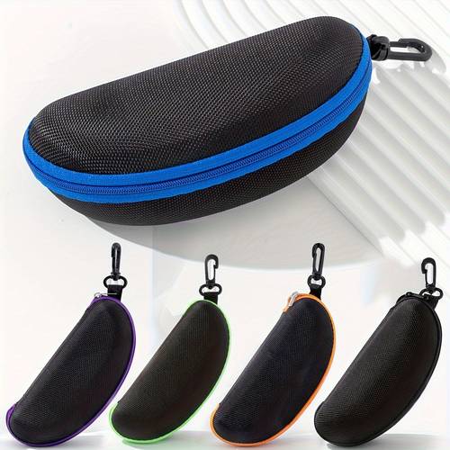 1pc mens anti pressure zippered glasses case and glasses storage