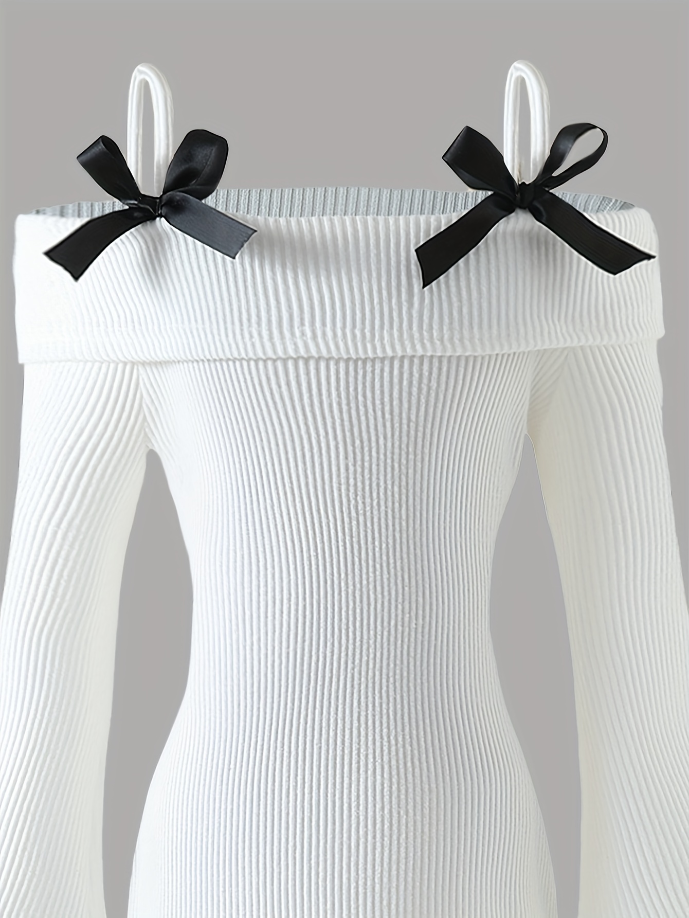 girls elegant white puff sleeve a line floor length tea length dress with off shoulder one shoulder neckline   hem   with detail machine washable party wedding everyday formal dress for girls tweens     fit long sleeve solid color fitted bodice delicate bow detail suitable for girls 4 12 years Product details 2