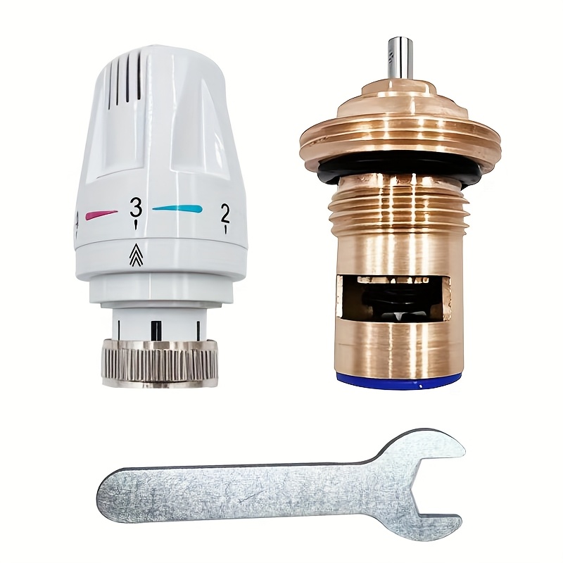 Image of 1pack High-quality Brass Return Pin Valve Core, Suitable For Threaded M21*1.5 Type Radiator Valve Core Plus Temperature Radiator Head - , Durable And Durable Performance - Included Installation Tools