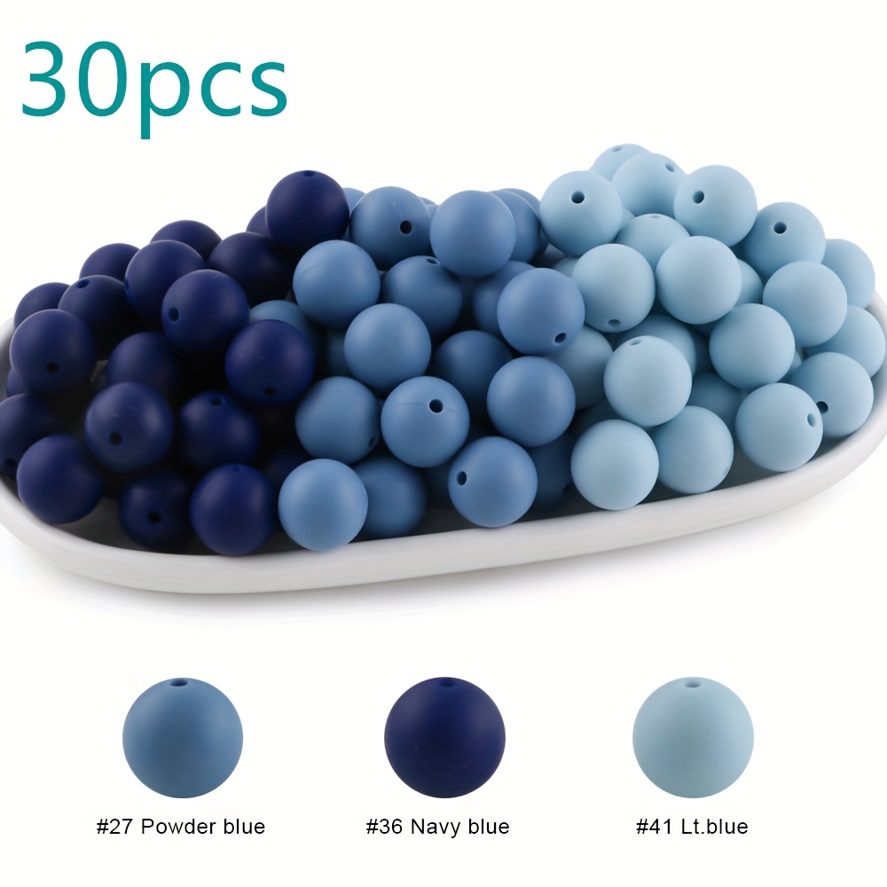 TEMU Perles rondes en silicone de 9/12/15 mm pour stylos à perles DIY, sacs, pendentifs, etc. Perles et accessoires de