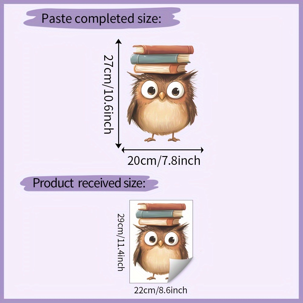 Cartoon Owl Animal Book Bedroom Home Decor Wall Stickers Self-adhesive